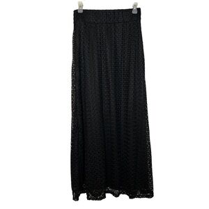 Ashley Blue Black Lace Fully Lined Maxi Skirt